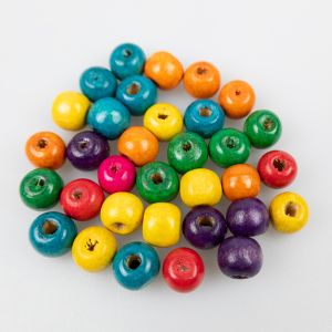 Wooden pearls 10 mm MIX