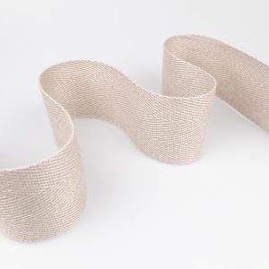 Herringbone twill tape trim 70 mm / Linen