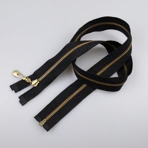 3 mm open-ended zipper 60 cm / Black-Gold