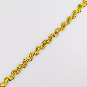 Cross grain ribbon zigzag  LUREX 5 mm / Gold