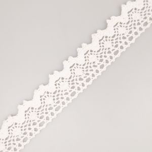 Cotton lace 6 / 30 mm / White