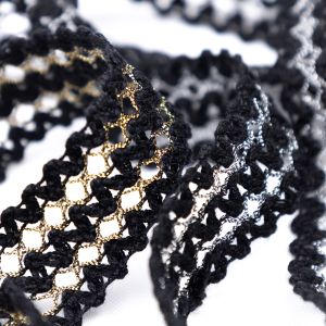 Cotton lace with a metallic thread / Different shades