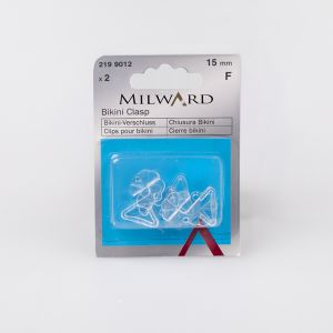 Plastic bikini bra fastener 15 mm 2 pc / Transparent