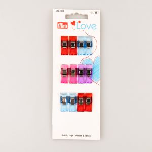 Fabric clips LOVE 2,6 cm 40pc