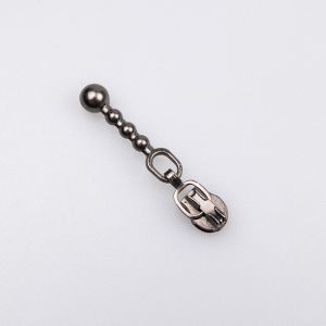 Zipper slider S3 with decorative pull BALL / Nickel Black