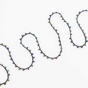 Ribbon with pearls 2 mm / Black hologram