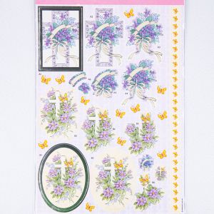 Foiled Decoupage / Floral Cross