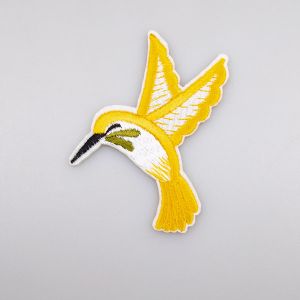 Iron-on motif 70 x 70 mm / HUMMINGBIRD / Yellow 111