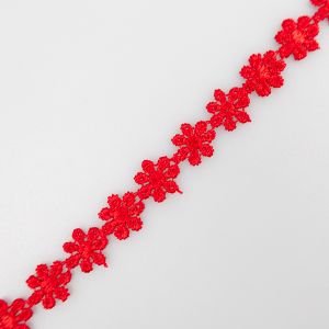 Floral ribbon Daisy 15 mm / Red