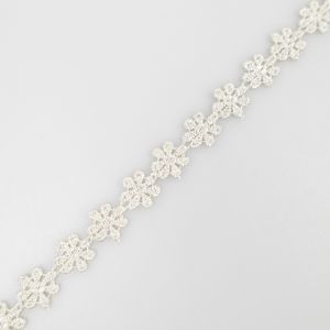 Floral ribbon Daisy 15 mm / Silver