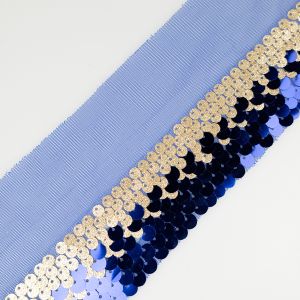 Sequin Trim Mesh 100 mm / Cobalt