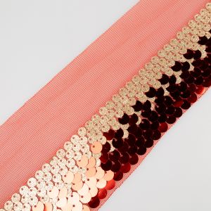 Sequin Trim Mesh 100 mm / Red