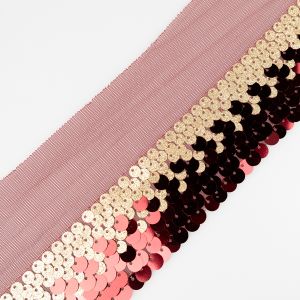 Sequin Trim Mesh 100 mm / Bordeaux