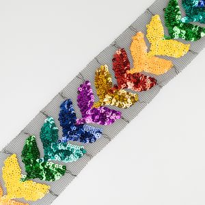 Sequin Trim Mesh 65 mm / Multi