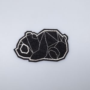 Iron-on motif BEAR 45 x 80 mm / Silver