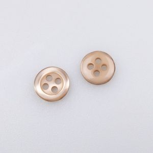 Simple button with border 10 mm / Light Brown