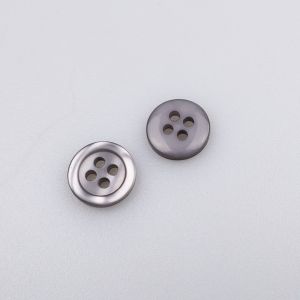 Simple button with border 11 mm / Grey