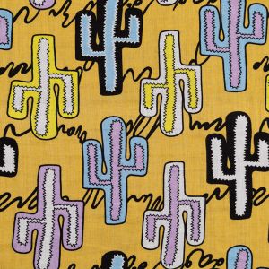 Printed Cotton voile Electric / Yellow