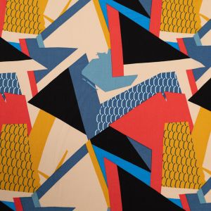 Viscose poplin Block / Blue