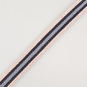 Braided ribbon 16 mm / Grey - Beige