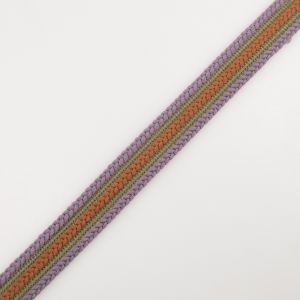 Braided ribbon 16 mm / Orange-Grey