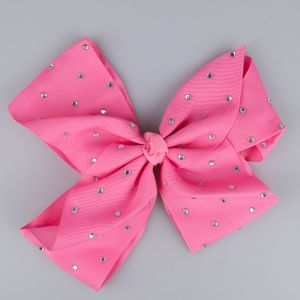Hair Accessories with pow & rhinestones / Pink