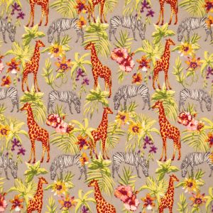 Print cotton linen mix fabric / D.1