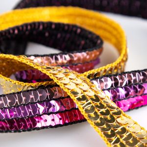 Net Trim with Sequins 20 mm / Different tones
