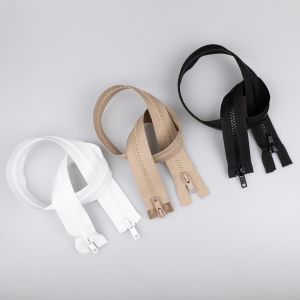 5 mm Chunky zip, 2-sliders 60 cm / Different shades
