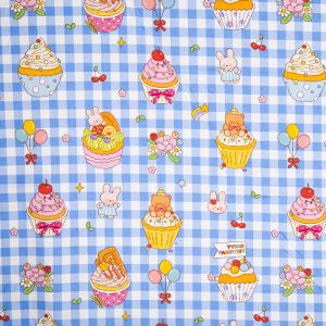 Printed cotton / Teddy Bear Cupcake