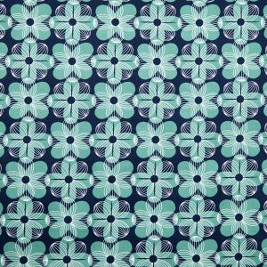 Cotton poplin Floral / Navy