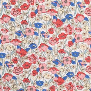 Cotton poplin Floral / Pink