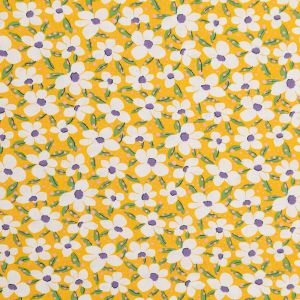 Cotton poplin Floral / Yellow