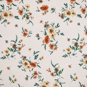 Printed sweatshirt fabric Digital Flowers / Snow