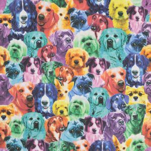 Digital-print cotton fabric / Dogs