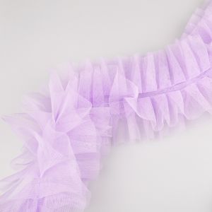 Curled tulle ribbon 130 mm / Purple