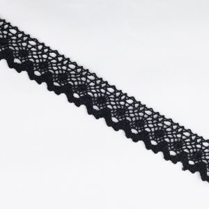 Cotton lace 6 / 30 mm / Black