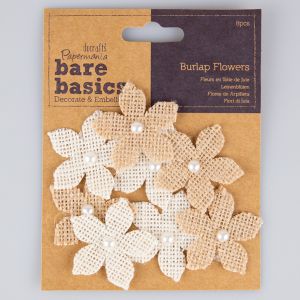 Burlap flowers 8pcs