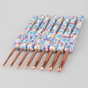 Crochet Hooks Blue floral / Different sizes