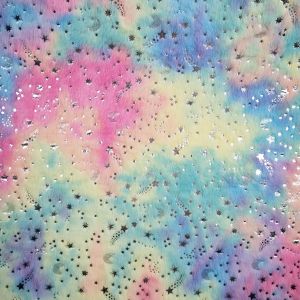 Foil print low-pile fur / Unicorn