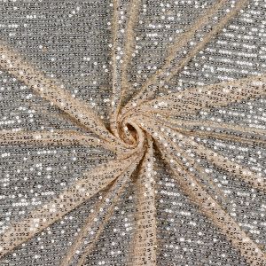 Tulle with sequins / Cream with golden sewuins