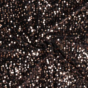 Velvet with sequins / Black