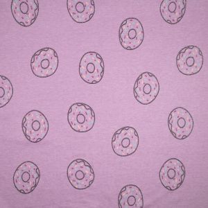 Printed jersey fabric / Glitter donuts