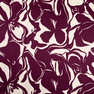 Print Cotton Flowers / Bordeaux