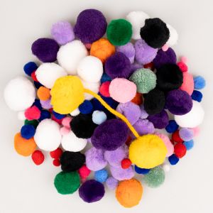Acrylic pom-poms set 90pcs / Assorted