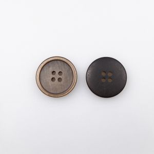Simple button with border 18 mm / Brown