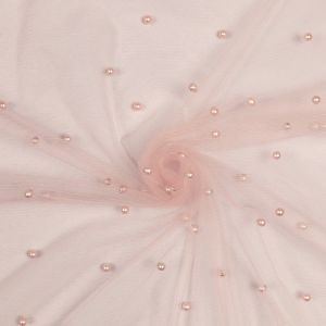 Mesh fabric with pearls / Powder