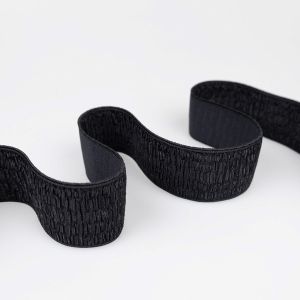 Stretch striped waistband 40 mm / Black