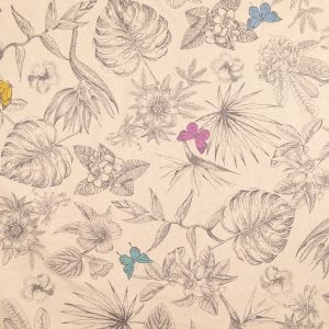 Printed cotton fabric Butterfly garden