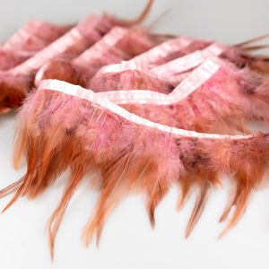 Decorative ribbon with Feather 150 mm / Pink